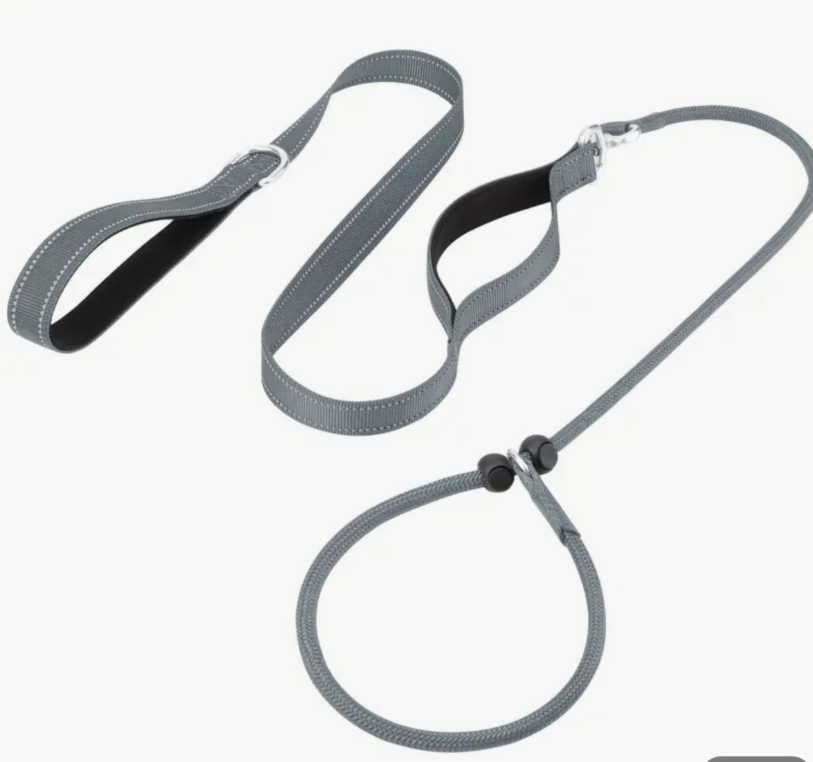 Anti pull slip lead/training lead. Double handle. Nylon.